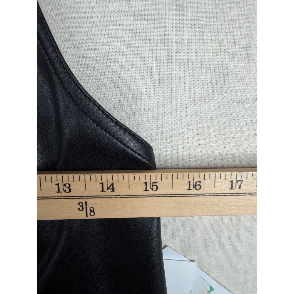 New Tinseltown Faux Leather Overall Style Dress size Small Black - Picture 6 of 7